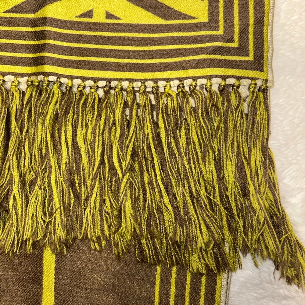 Louis Vuitton Brown & Green Chevron Wool Scarf - Picture 15 of 16